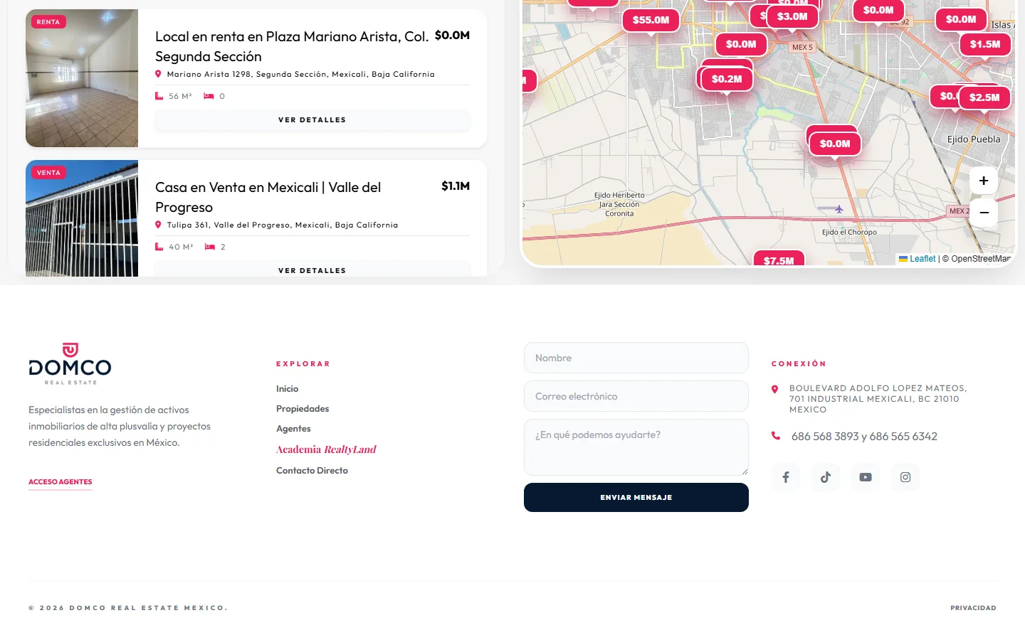 Domco property search with listing results