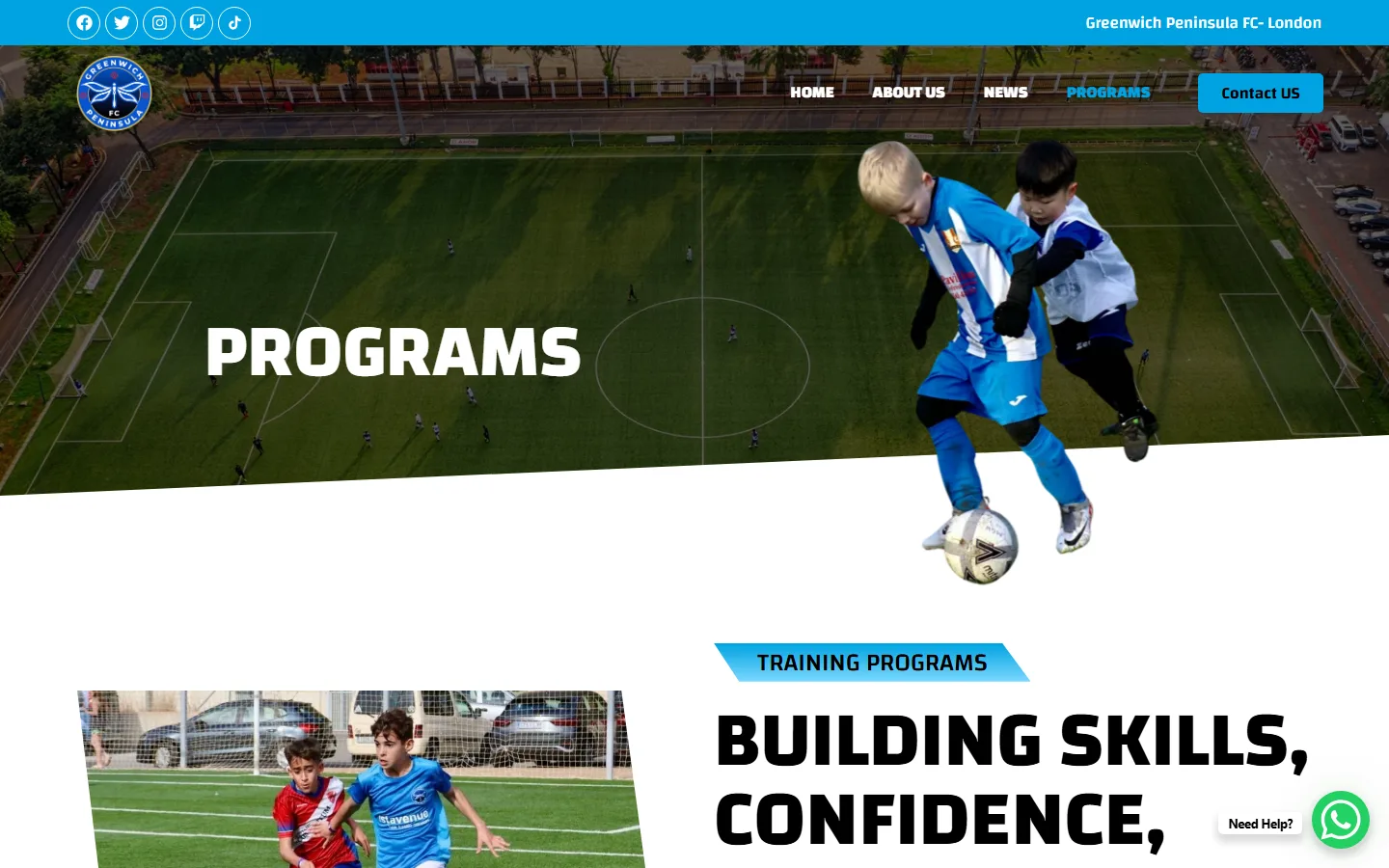 Club programmes page