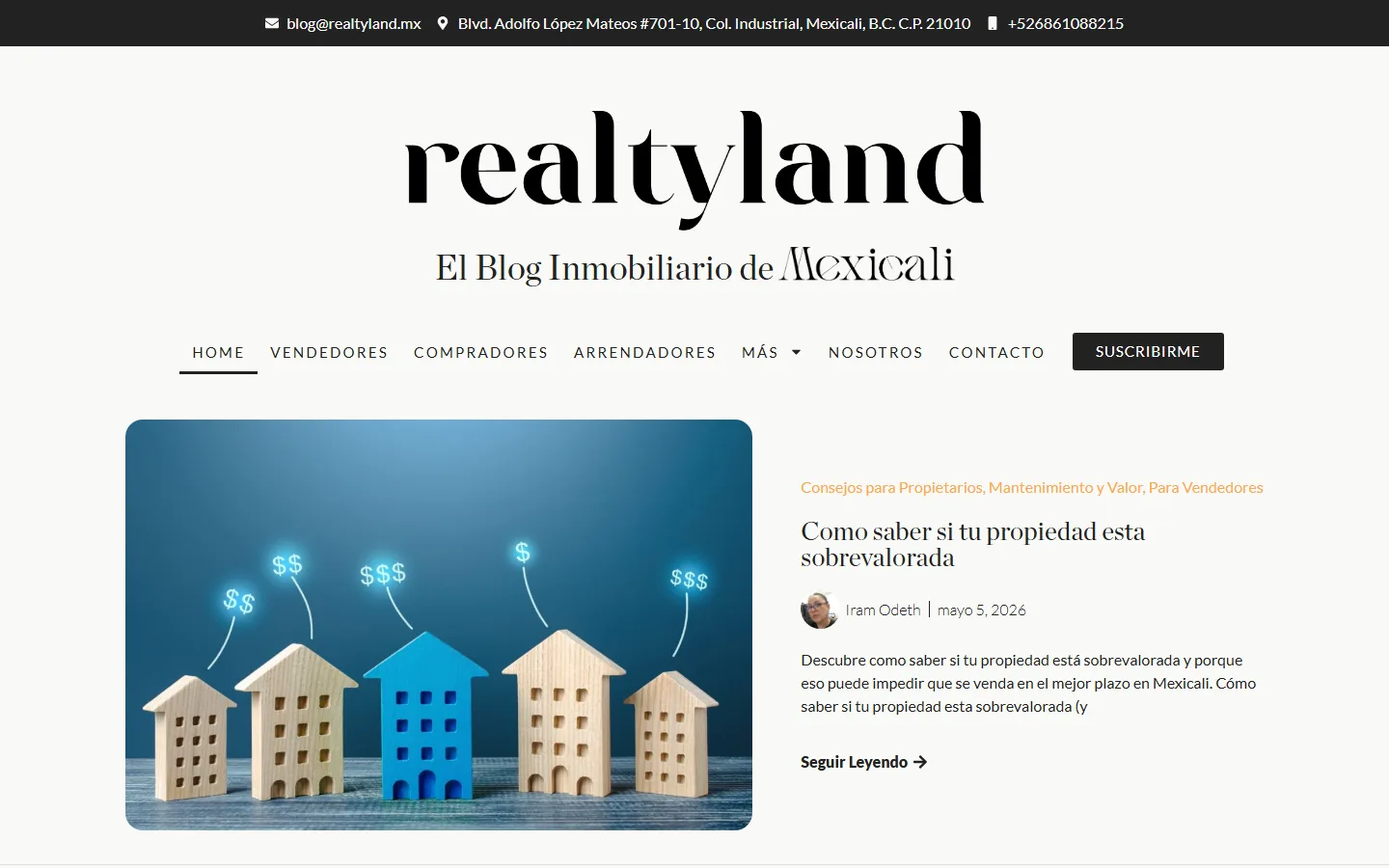 Portada del blog inmobiliario Realtyland