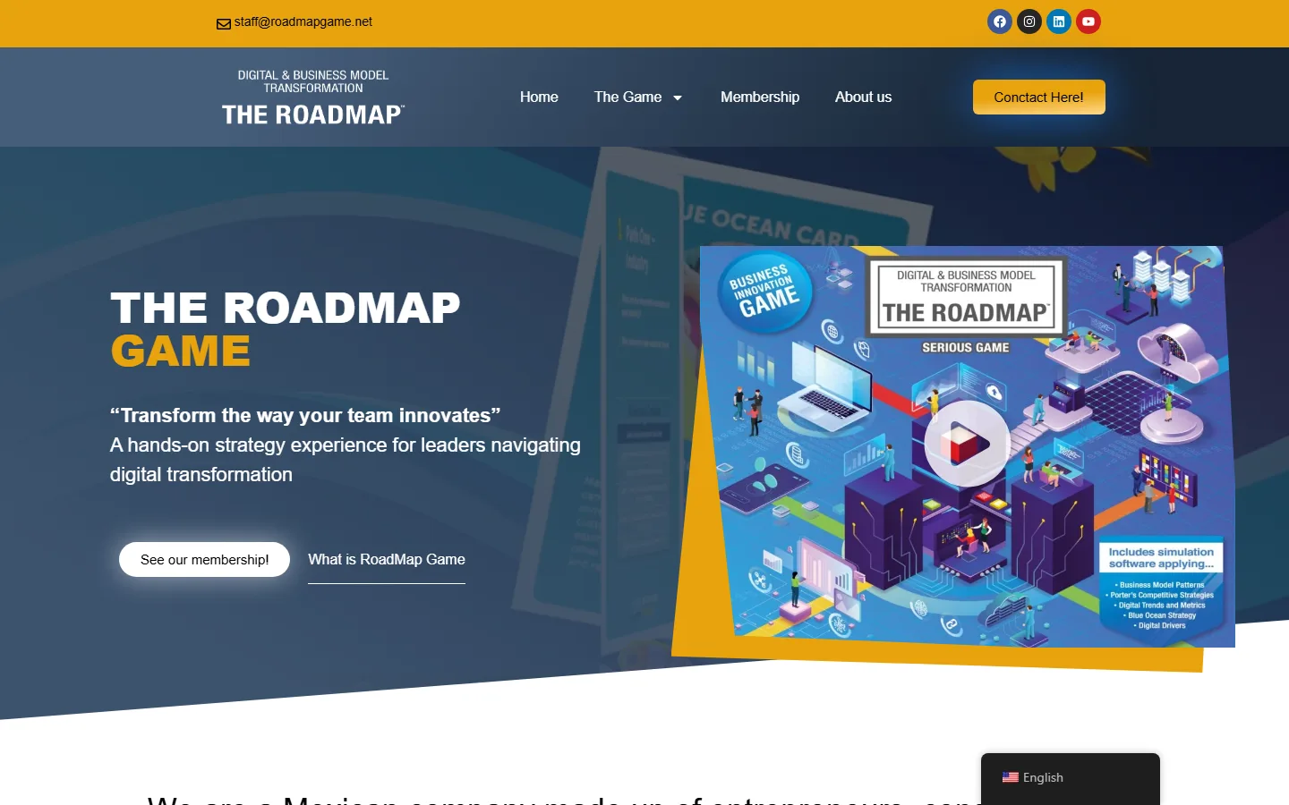 The Roadmap Game homepage