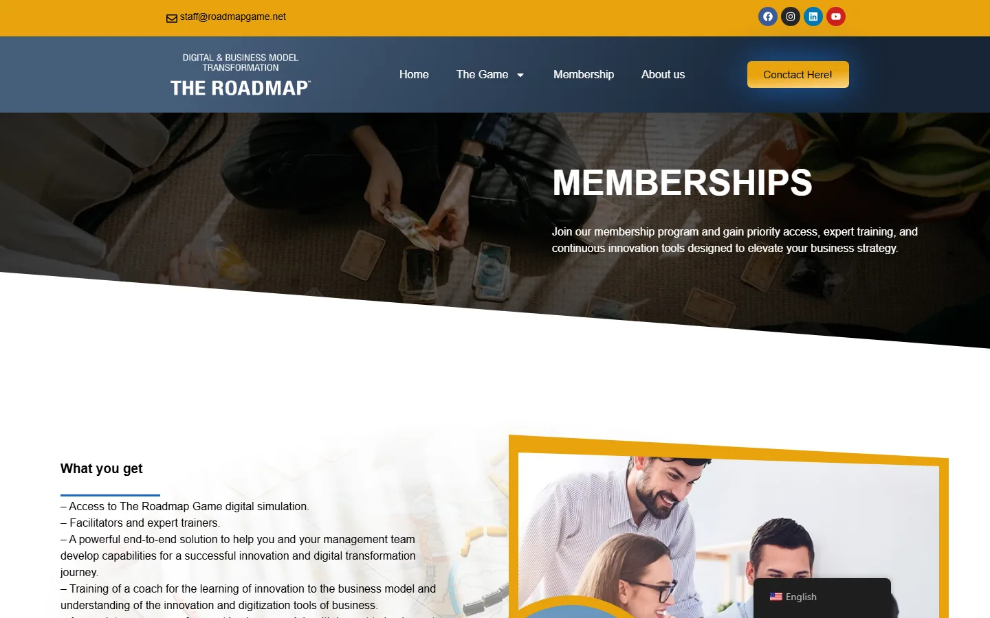 Membership page