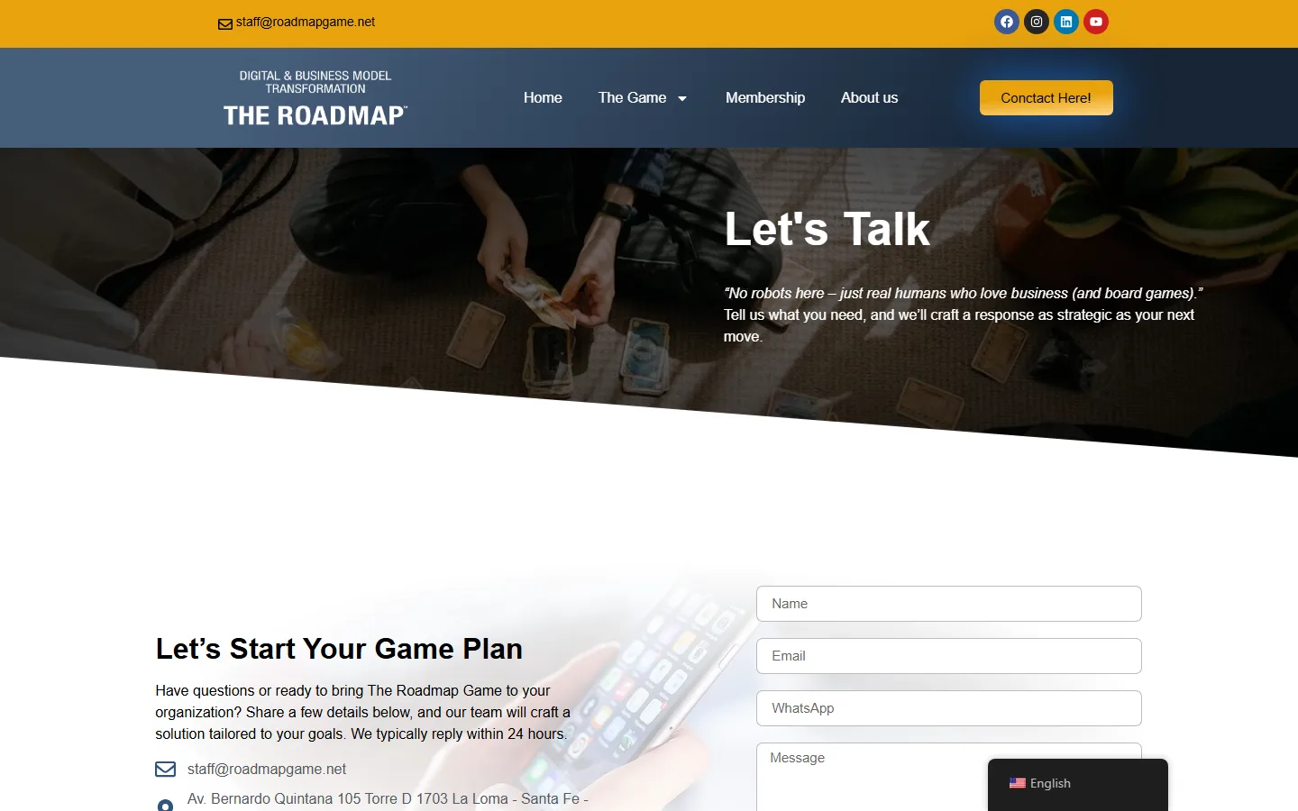 Contact page