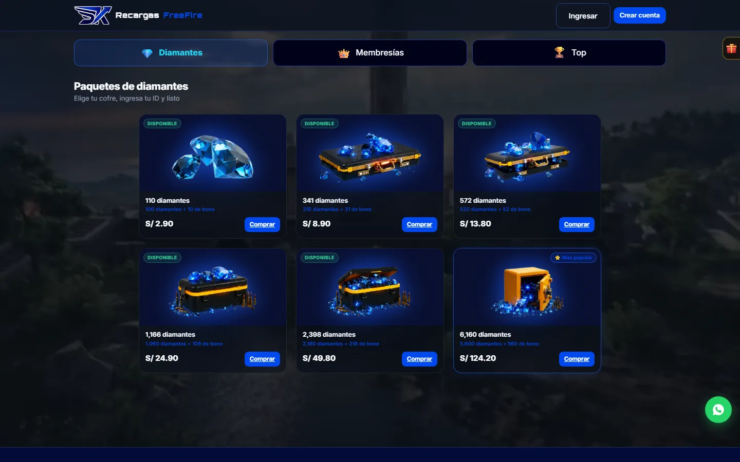 Tienda de paquetes de diamantes